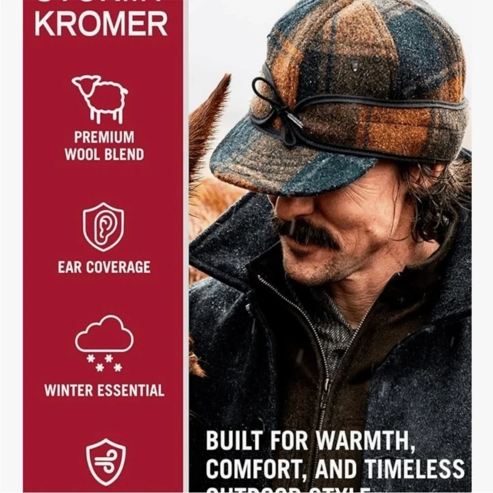 Stormy Kromer The‎ Original Cap, Wool Blend Hat, Warm Winter Outdoor Cap